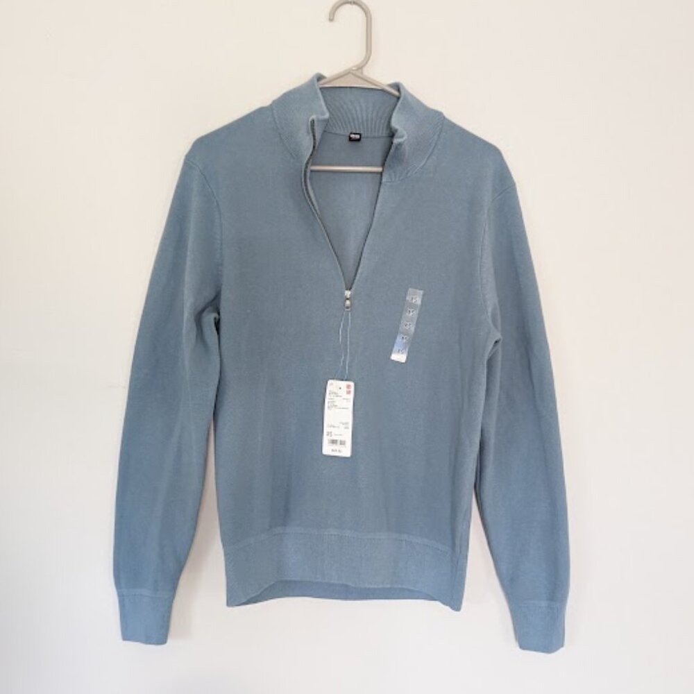 *NWT* Blue Half Zip Up Sweater - Size XS